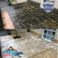 Paved block patio cleaner in Carterton